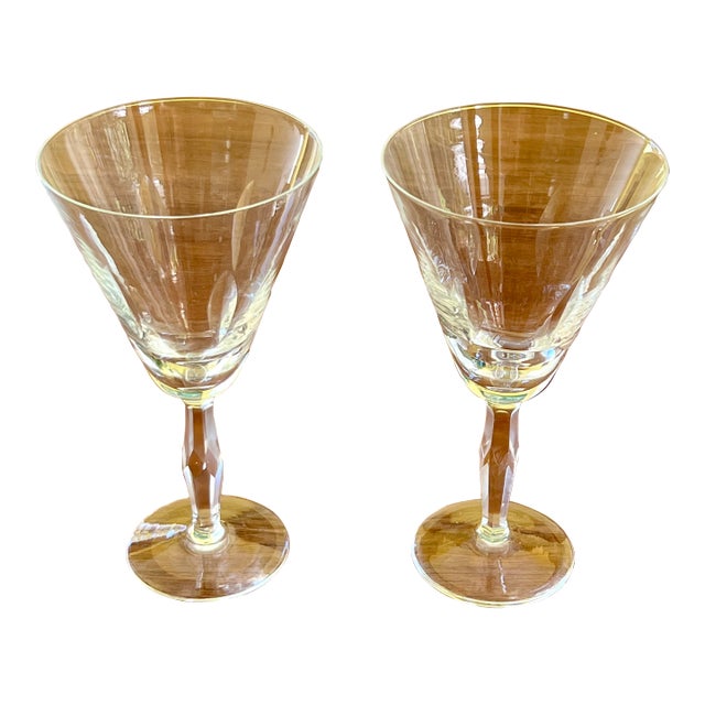 Vintage Waterford Crystal "Sheila" Wine Hock Glasses - Pair For Sale