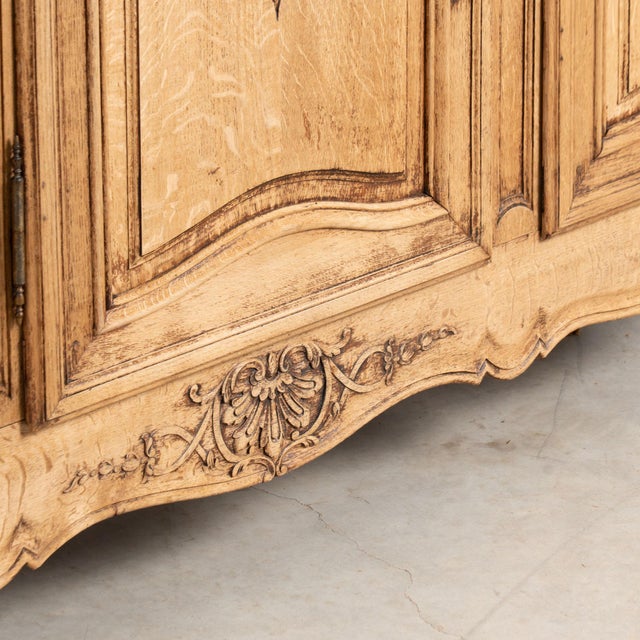 19th Century Large French Carved Bleached Oak Sideboard Buffet For Sale - Image 16 of 18
