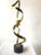 Abstract 1980s Brass Ribbon Abstract Sculpture on Marble Base For Sale - Image 3 of 13