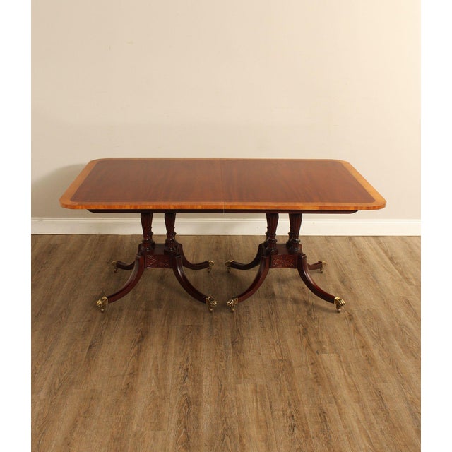 Baker Historic Charleston Reproductions Double Pedestal Mahogany Dining Table For Sale - Image 16 of 18