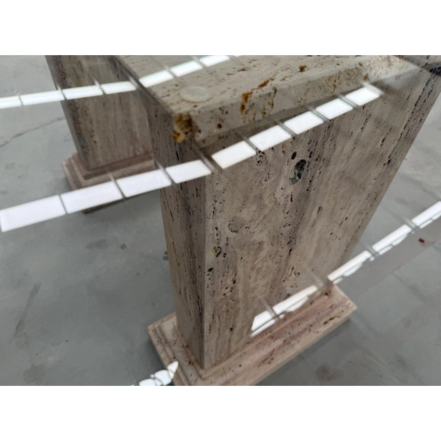 Marina Dining Table in Pink and Brown Jara Travertine Marble, 1989 For Sale - Image 15 of 16