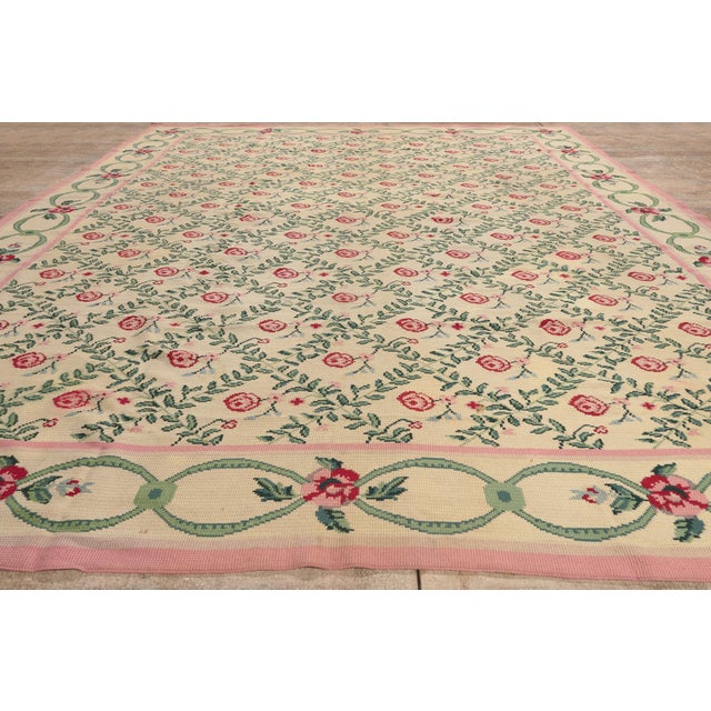Vintage Chinese Needlepoint Rug, 09'11 X 13'09 For Sale - Image 9 of 10