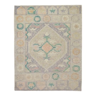 Modern Turkish Oushak Rug 2'4" x 2'11" For Sale