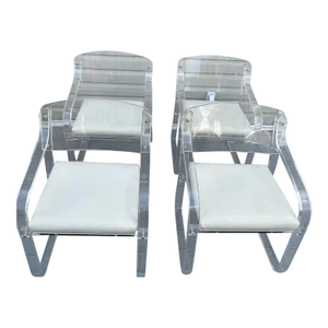 1970s Hill Manufacturing Co Lucite Dining Chairs - a Set of 4