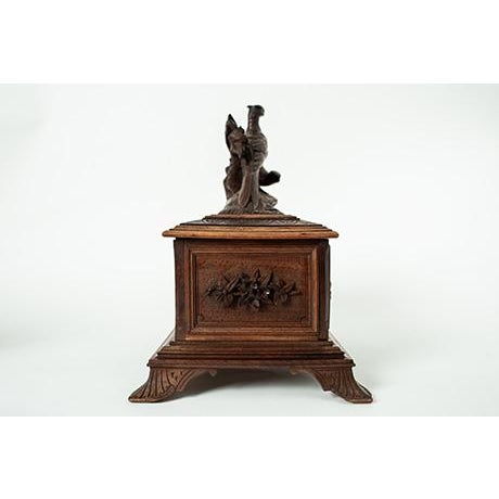 Late 19th Century Wooden Cigar Box, Humidor Black Forest Walnut Wood For Sale - Image 9 of 11