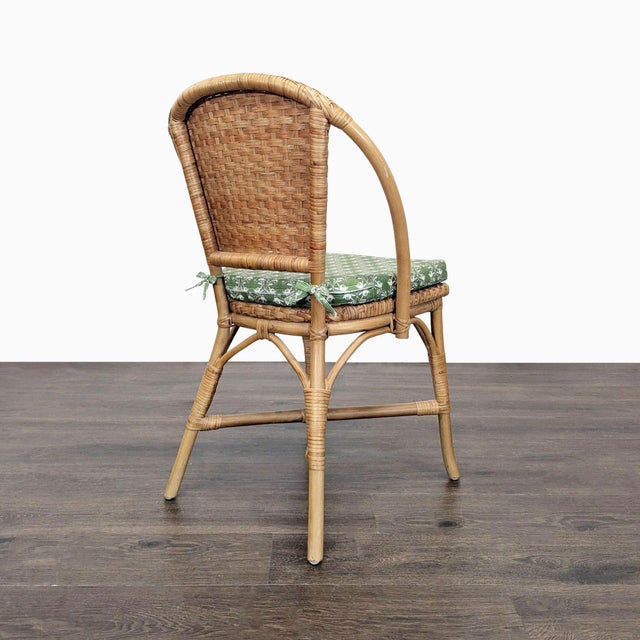 Tan Pair of Pottery Barn Parisian Woven Dining Chairs For Sale - Image 8 of 13