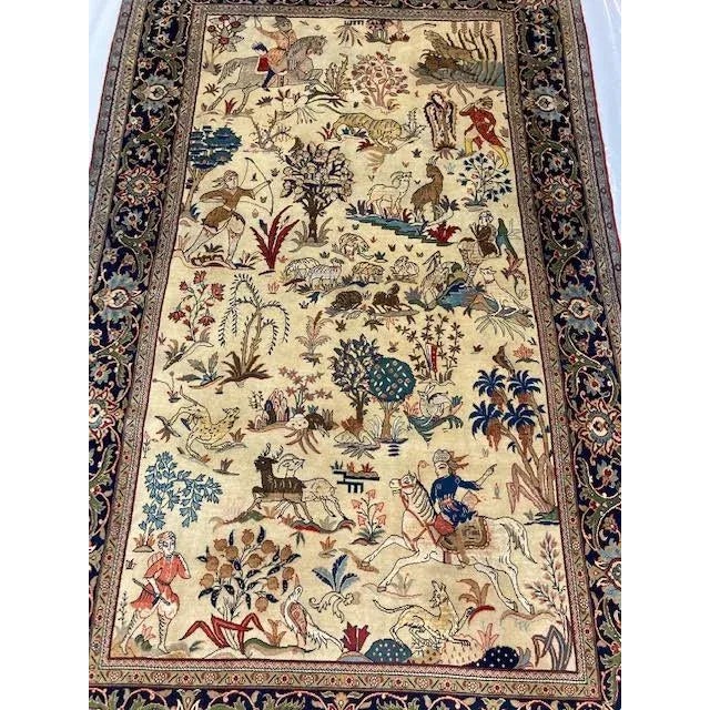 1950s Persian Pictorial Kashan Rug, 4'7" X 7'6" For Sale In New York - Image 6 of 10