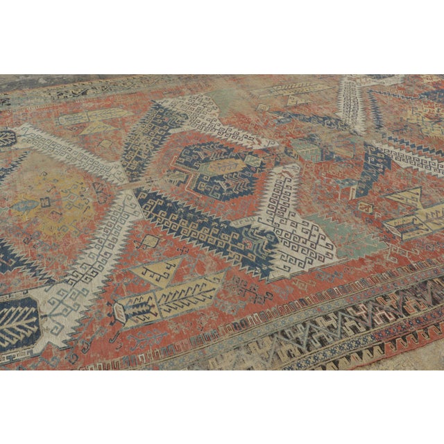 Rug & Kilim Antique Soumak Dragon Rug in Red With Colorful Geometric Patterns - Rug & Kilim For Sale - Image 4 of 7