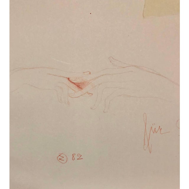 1980s Bruno Bruni, Al Quattro Large Surrealist Modernist Lithograph Embracing Couple For Sale - Image 5 of 7