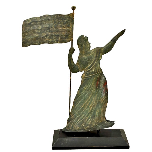 Late 19th-Century “Goddess of Liberty” Copper Weathervane on Stand For Sale In San Francisco - Image 6 of 9