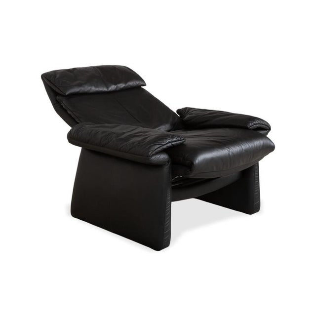 Lugano Leather Armchair in Black with Manual and Reclining Function from Erpo For Sale - Image 4 of 18