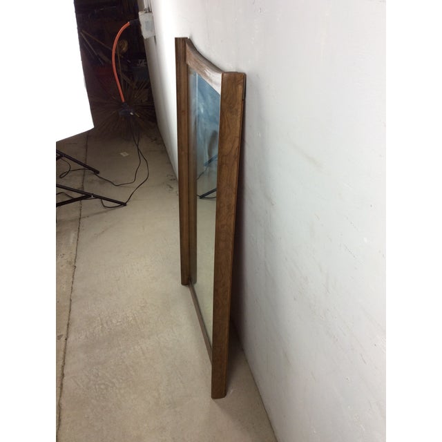 Mid Century Modern Tall Rectangular Mirror With Unique Curved Wood Frame For Sale - Image 10 of 16