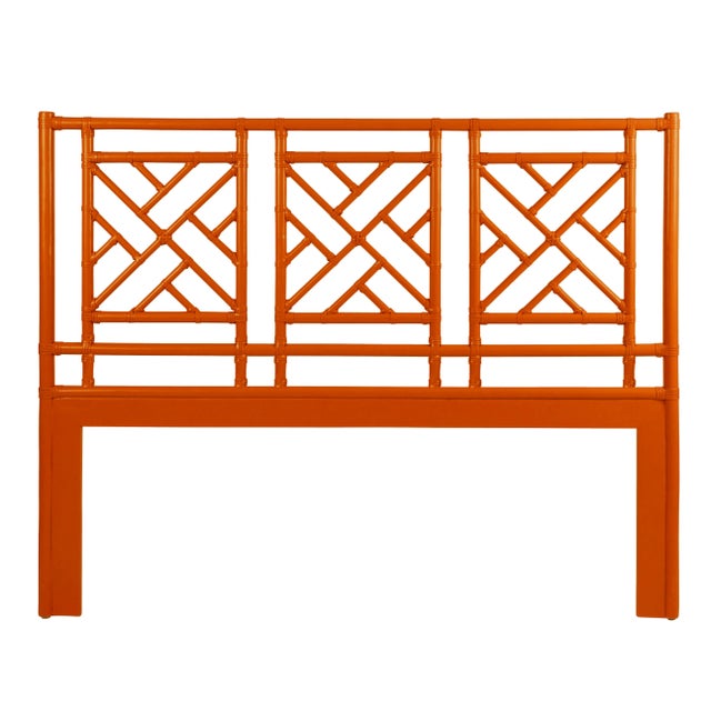 Chippendale Chippendale Headboard Queen - Orange For Sale - Image 3 of 3