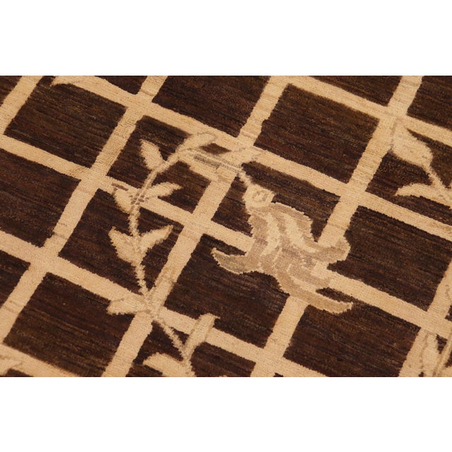 Textile Oriental Ziegler Brown Beige Hand-Knotted Wool Rug - 8'9'' X 12'0'' For Sale - Image 7 of 8