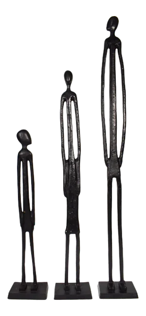 1990s Tall Abstract Cast Pottery Barn Shadow of Tall Family Sculptures - 3 Pieces