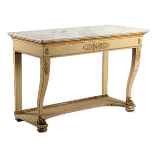 Restoration Console in Lacquered and Gilded Walnut For Sale