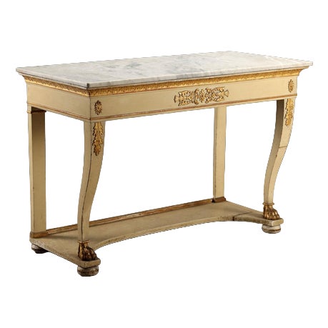 Restoration Console in Lacquered and Gilded Walnut For Sale