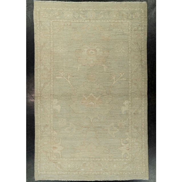 Blue Oushak Rug 3'1 x 4'11" #21335 For Sale - Image 8 of 8