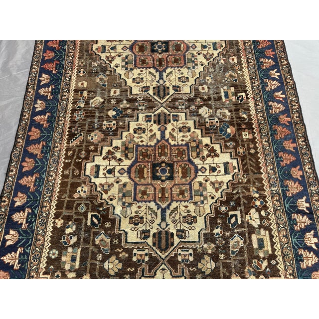 Tribal Antique 1900s Hand Knotted Persian Tribal Rug For Sale - Image 3 of 8