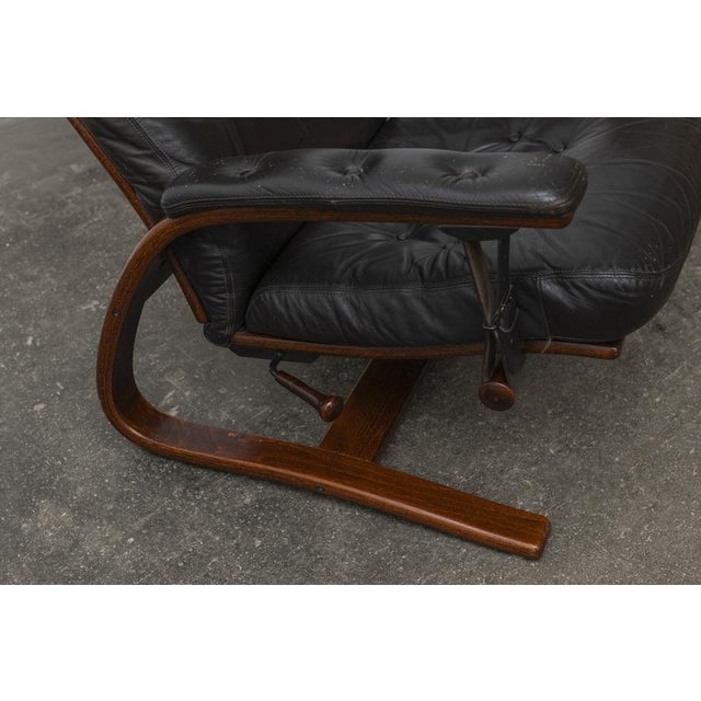 Set of Panter Leather Chair with Ottoman by Arnt Lande for Westnofa, Norway, 1970s For Sale - Image 4 of 9