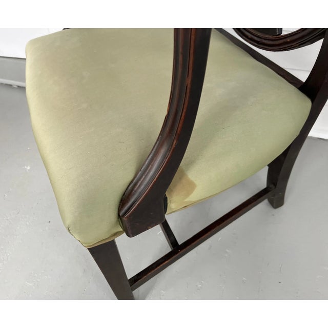 Antique Early 19th Century American Federal Ribbon Back Mahogany Arm Chair For Sale - Image 11 of 13