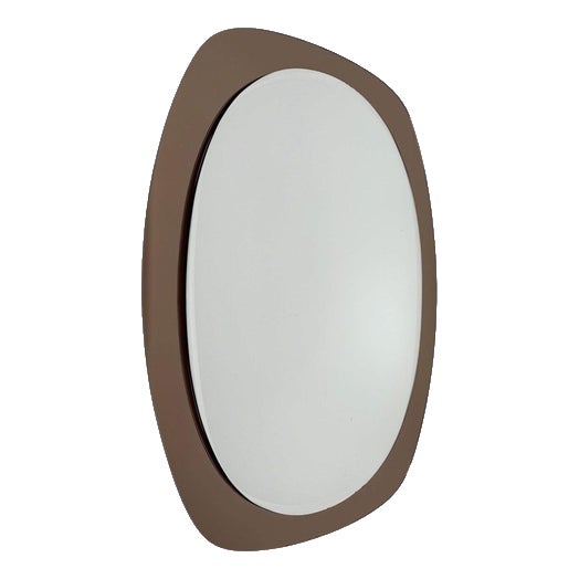 Vintage Italian Mirror with Bronzed Glass Frame, 1970s For Sale