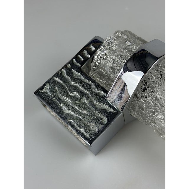Mid-Century Modern Brutalist Wall Light in Glass and Chrome, Germany, 1960s For Sale - Image 3 of 15