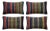 Anatolian Lumbar Kilim Pillow Cover 16'' X 24'' - Set of Four For Sale