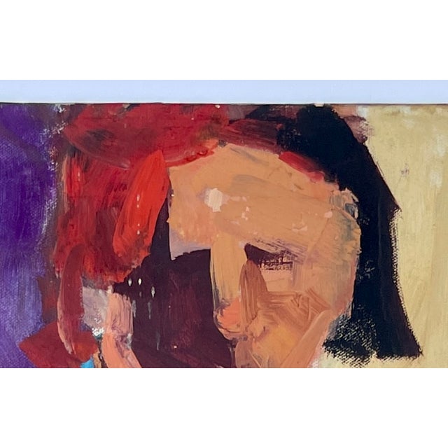 1980s “Seated Woman” Acrylic on Canvas by Caroline Mitchell - For Sale - Image 9 of 9