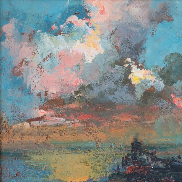 Coastal Sunset Cloud Study, Oil Painting, Framed For Sale - Image 3 of 7