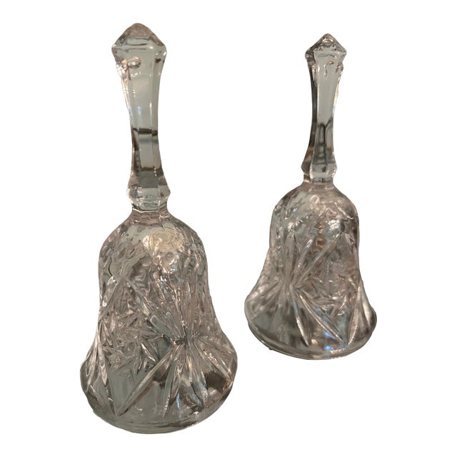 1960s Cut Crystal Bells - Lovely, Set of Two For Sale