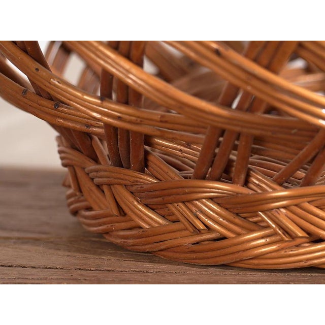 Vintage Hand Woven Wicker Basket, 1920 For Sale - Image 4 of 6