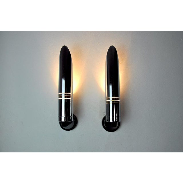 Vintage Space Age Wall Lamps in Chrome from Raak, 1970, Set of 2 For Sale - Image 4 of 8