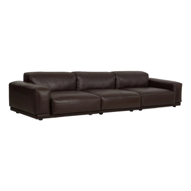 Jasper Morrison for Vitra Chocolate Brown Leather Soft Sectional Modular Sofa 2016 For Sale