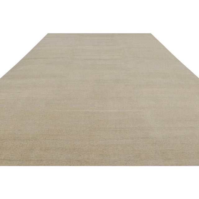 2010s Rug & Kilim’s Oversized Contemporary Textural Solid Rug in Beige Tones For Sale - Image 5 of 8