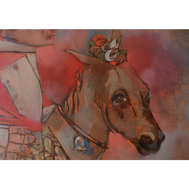 1960s Mid Century General on Horse Caricature Painting For Sale In San Francisco - Image 6 of 12