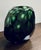 Stylish Revelation Modern Small Emerald Green Faceted Glass Vase, showroom floor sample
