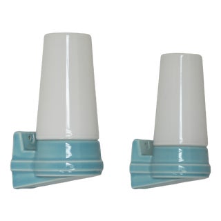 Ceramic Wall Sconces by Sigvard Bernadotte for Ifö, Sweden, 1960s, Set of 2 For Sale