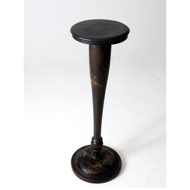 Antique Chinoiserie Hand-Painted Pedestal Plant Stand For Sale - Image 10 of 12