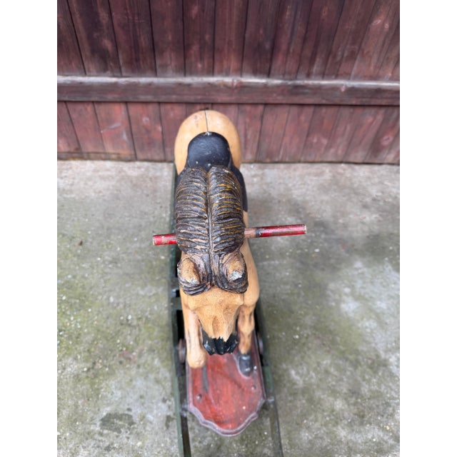 Antique Rocking Horse in Wood, 1940 For Sale - Image 6 of 18