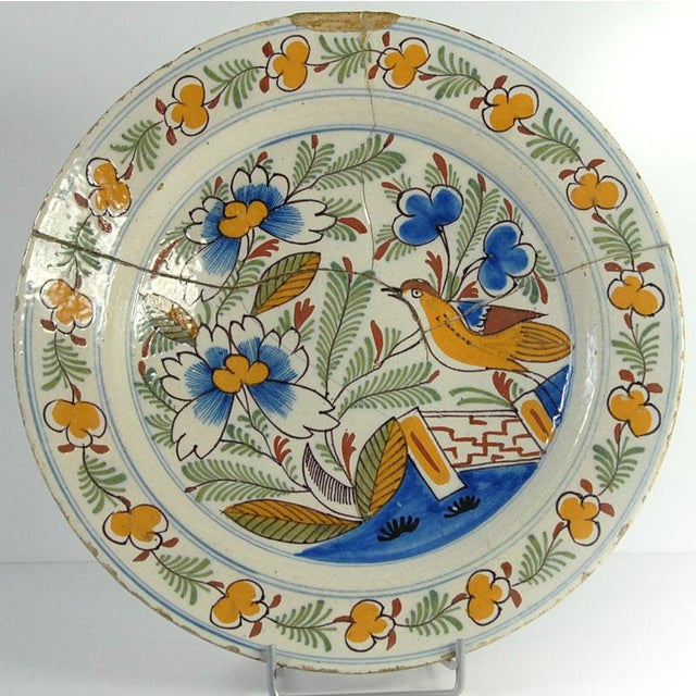 Ceramic Antique 19th Century Ceramic Dutch Delft Plate For Sale - Image 7 of 11