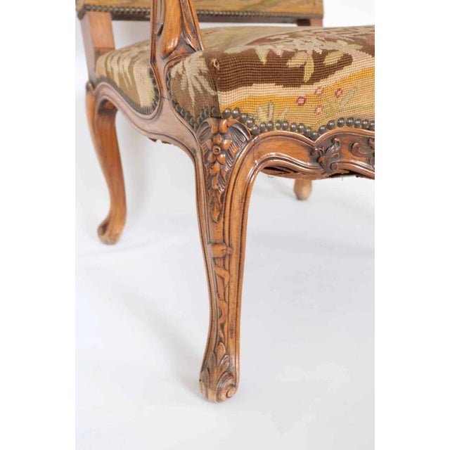 Wood Antique Louis XV Walnut Armchair For Sale - Image 7 of 12