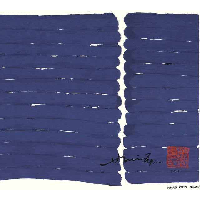 Late 20th Century Hsiao Chin 'Untitled (Blue)' Lithograph For Sale - Image 4 of 4