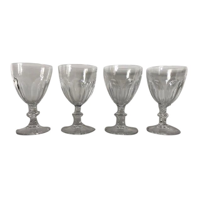 Vintage Clear Teardrop Cocktail Glasses S/4 For Sale