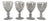 Vintage Clear Teardrop Cocktail Glasses S/4 For Sale