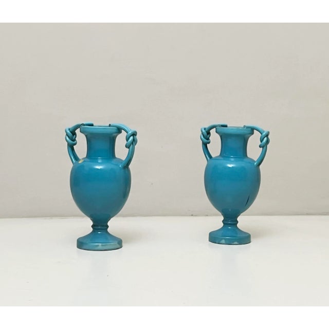 Vases in Glazed Ceramic, 1940s, Set of 2 For Sale - Image 4 of 4