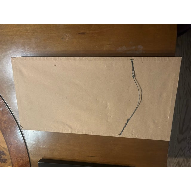 Late 20th Century Framed Hand-Painted Eagle Feather Artwork in Wood Frame For Sale - Image 4 of 5