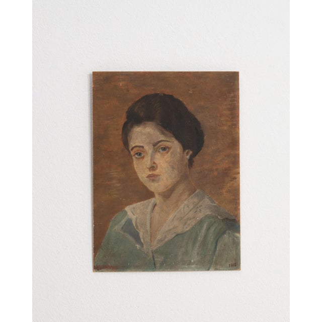 1910s France Brown Wood Painting For Sale - Image 12 of 15