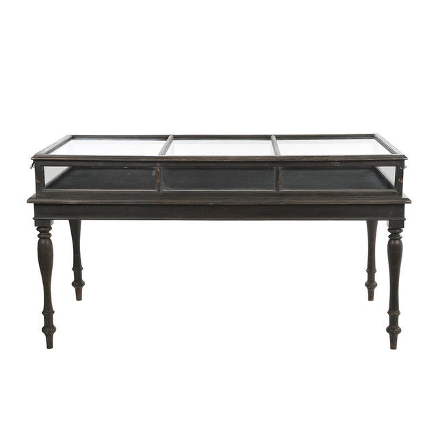 Glass Presentation Table in Dark Wood, 1920s For Sale - Image 6 of 6