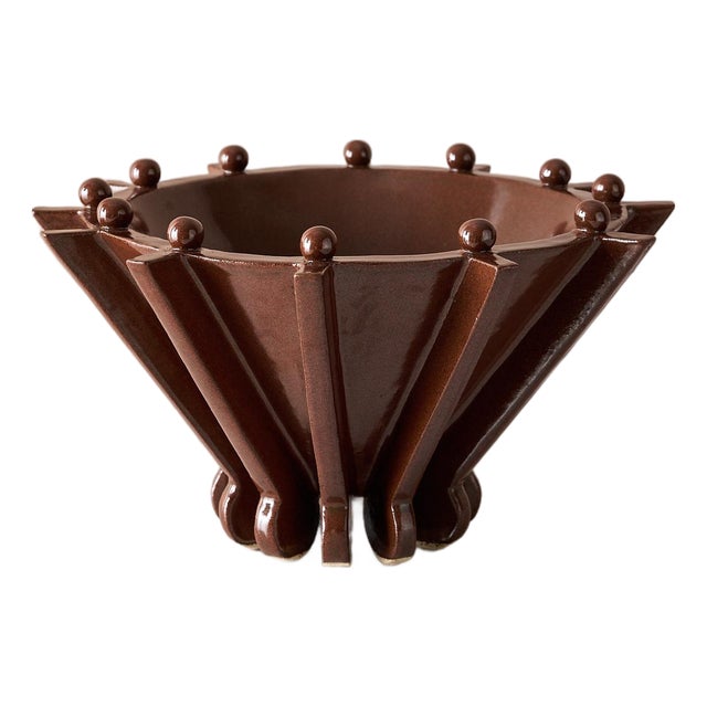 "Vessel No. Ii" Handmade Sculptural Stoneware Bowl by Devin Wilde for Lawson Fenning in Iron For Sale